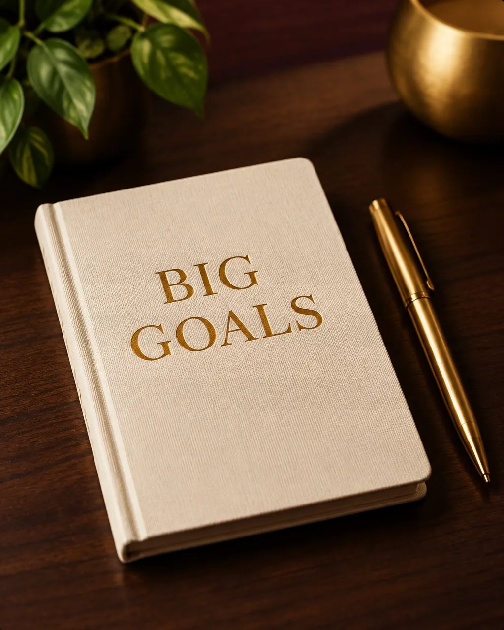 Goal-setting notebook and pen