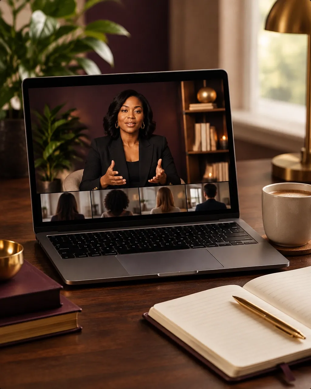 Laptop ready for an online learning session